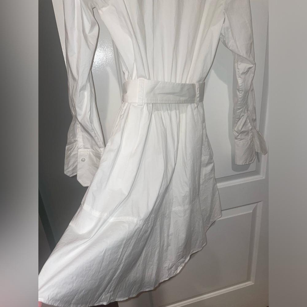 New! A.L.C. Jacey Cotton Poplin Belted Asymmetric Shirt Dress 🤍 size 10 - Picture 9 of 12